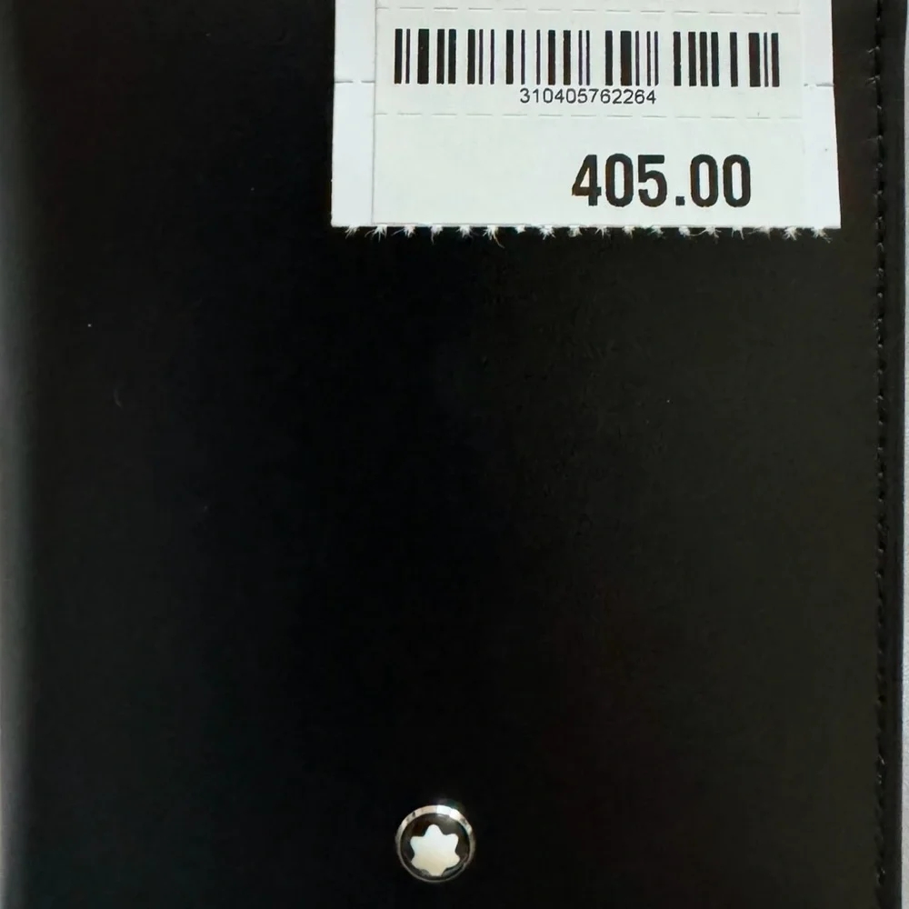 MONTBLANC Black Leather Meister Wallet 6cc with Iconic Emblem, 100%Genuine, NWT